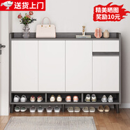 立太（LEADTEK）鞋柜門(mén)口入戶(hù)收納柜大容量一體靠墻玄關(guān)柜多層家用收納架實(shí)木鞋架 【實(shí)木生態(tài)板-加厚15MM板】140*32*100CM