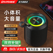 雷登（OHAYO）X3大音量高音質(zhì)無(wú)線(xiàn)藍牙音箱便攜式小型低音炮戶(hù)外大功率音響USB可插U盤(pán)插卡防水桌面迷你小鋼炮 X3炫彩版40W【音質(zhì)加強版】 官方標配+16G U盤(pán)