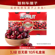 京鮮生 智利車(chē)厘子 3J級10斤禮盒裝 果徑約30-32mm 年貨水果禮盒