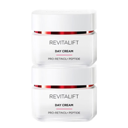 歐萊雅（LOREAL）復顏視黃醇精粹抗皺日霜護膚品補水保濕抗皺提拉緊致舒緩面霜護膚 復顏視黃醇抗皺日霜2瓶裝共100ml