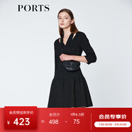 PORTS寶姿  新品商場(chǎng)同款連衣裙女裝修身連衣裙SN8D007HFD015 黑色 S (4)
