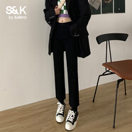班尼路（Baleno）S&K系列高腰修身顯瘦女士牛仔褲2025秋冬季休閑百搭直筒長(cháng)褲