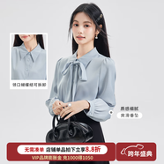 圖曼朵法式黑色背心裙秋冬通勤顯瘦氣質(zhì)高級感教師面試連衣裙套裝 藍色蝴蝶結襯衫  可拆卸飄帶 S 推薦92-105斤可穿