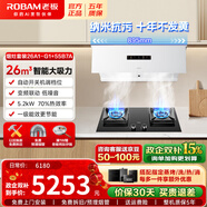 老板（Robam）鹽系G1油煙機 智能變頻側吸26大吸力  抽油煙機智能煙灶聯(lián)動(dòng)白色煙機 納米抗污 26A1-G1+55B7A【高熱效套裝】