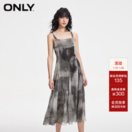 ONLY夏季氣質(zhì)印花荷葉邊中長(cháng)款吊帶連衣裙女|124107043 H05 夜色玫瑰滿(mǎn)印 XS 155/76A