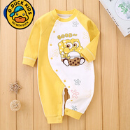 G.duck嬰兒春秋連體衣純棉薄款長(cháng)袖外出男女寶寶秋裝超萌哈衣新生兒衣服 純棉-小海綿 80cm 【18-22斤內寶寶】