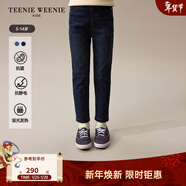 Teenie Weenie  Kids小熊童裝秋冬款女童簡(jiǎn)約加絨休閑牛仔鉛筆褲 牛仔色 150 cm