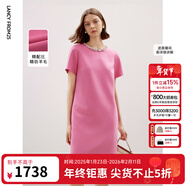 朗姿小香風(fēng)直筒氣質(zhì)高級感裙子女春季新款設計感連衣裙 玫粉色 2XL