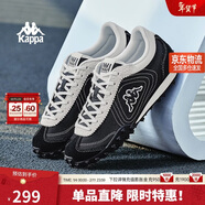 卡帕（Kappa）官方背靠背薯片鞋薄底運動(dòng)跑鞋男春季新款休閑德訓鞋子 黑色  41
