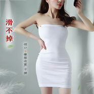 浪莎（LangSha）抹胸裙連衣裙包臀裙無(wú)肩帶一字肩緊身性感裹胸內襯打底裙長(cháng)款裙子 白色 均碼 大碼（105-150斤）