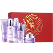自然堂凝時(shí)鮮顏淡紋紫光盒(潔水乳霜精 眼霜)護膚品套裝生日禮物