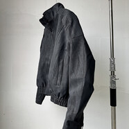 哈舟[高品質(zhì)]美式復古短款夾克春季年貨節新款感飛行夾克潮牌外套 黑色 L