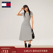 TOMMY JEANS【A字廓形】25夏季女裝氣質(zhì)收腰修身顯瘦連衣裙長(cháng)裙