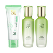 百雀羚（PECHOIN）草本精萃套裝潔水乳3件套補水保濕套裝品質(zhì)國貨新年禮物送女友