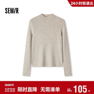 森馬（Semir）毛衣女冬季舒適緊身半高領(lǐng)正肩純色羊毛衫顯瘦打底衫101724107003