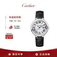 卡地亞(Cartier)藍氣球系列機械手表女款白盤(pán)皮帶33mmWSBB0030 禮物
