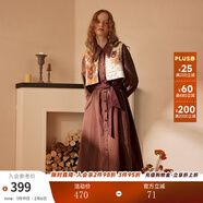 兩三事長(cháng)袖連衣裙女春季新款復古裙子秋季穿搭長(cháng)裙秋裝天生藝術(shù)家 咖色預售 M