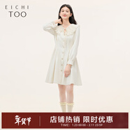 愛(ài)居兔秋季可脫卸大翻領(lǐng)設計小香風(fēng)時(shí)尚連衣裙EQLCJ3N008A 米白08 165/88A/L