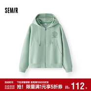 森馬（Semir）外套女春季連帽字母刺繡寬松落肩夾克分割學(xué)院風(fēng)上衣101125108002