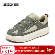 斯凱奇（Skechers）女鞋2025年新款秋季百搭板鞋厚底德訓鞋休閑運動(dòng)鞋177482