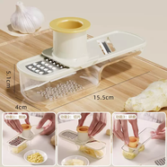 語(yǔ)森憶告別刀切廚房姜蒜研磨器擦果泥輔食泥磨泥器姜撞奶家用磨姜汁器 ( 米白色)2個(gè)裝切條切片磨泥三合一