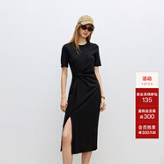 ONLY夏季時(shí)尚休閑長(cháng)款開(kāi)叉收腰顯瘦連衣裙女|124261004 H1Z 黑色 S