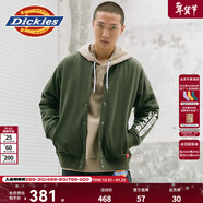 Dickies夾棉棉服夾克男女同款休閑字母印花加厚棒球服外套8131 軍綠色 L
