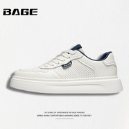 八哥BAGE品牌男鞋2026年春季新款男士高級感百搭透氣板鞋時(shí)尚休閑潮鞋 米蘭 41