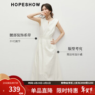 紅袖簡(jiǎn)單大方連衣裙2025夏季新款女裝收腰顯瘦休閑V字圓領(lǐng)通勤無(wú)袖裙 香草黃3207 L