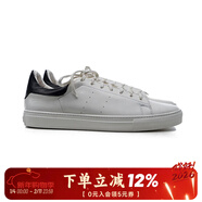 玩累了的孩子  情侶鞋 休閑百搭增高板鞋手工鞋子黑尾平底小白鞋男 白色-平底女碼（運動(dòng)碼） 39