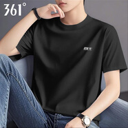 361°t恤男短袖衣服運動(dòng)服飾籃球體恤春夏季冰絲速干跑步男士健身裝 超級黑-5 L