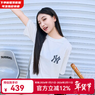 MLB官方 男女情侶明星明星同款老花休閑百搭棉質(zhì)T恤短袖25冬季新款 紐約洋基1053/象牙色 XL 180/100A