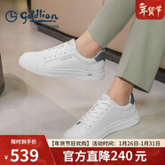 金利來(lái)（Goldlion）【新年送禮】男鞋時(shí)尚個(gè)性板鞋舒適系帶休閑鞋55323073920A白44