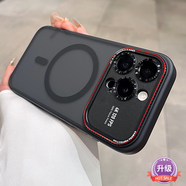 艾德加（Eddga） 適用蘋(píng)果17promax手機殼16pro磨砂相機按鍵磁吸殼透明硅膠保護套金屬鏡頭全包圍防摔高級感硬外殼 午夜黑-Magsafe磁吸殼+鋼化膜 蘋(píng)果15pro