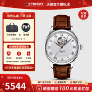 天梭（TISSOT）【新年禮物】 瑞士手表 新款力洛克系列1853全自動(dòng)機械男表 鏤空皮帶T006.407.16.033.01