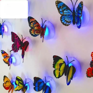 何佳功手機來(lái)電閃光感應器手機裝飾貼來(lái)電閃燈提醒器信號感應燈掛件貼七彩閃光美觀(guān)手機用 雙層蝴蝶4只裝夜光蝴蝶小大