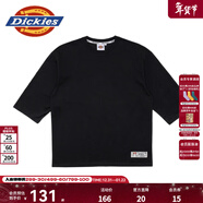 Dickies休閑版型汗布七分袖T恤 男士長(cháng)袖T恤 簡(jiǎn)約百搭T恤 T恤男 DK012304 黑色 S