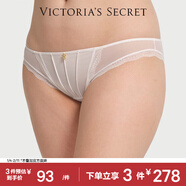 維多利亞的秘密 維密 花漾蕾絲透明網(wǎng)紗夢(mèng)幻包臀女士?jì)妊澬愿腥茄?34Y5椰果白56139 11256139 L