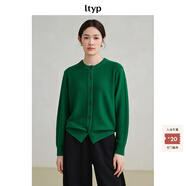 旅途原品ltyp 經(jīng)典巴素蘭羊毛圓領(lǐng)針織開(kāi)衫 新款休閑疊穿上衣女 開(kāi)衫-森林綠 S
