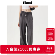 ELAND衣戀連體褲女運動(dòng)風(fēng)高腰系帶長(cháng)褲夏季新款 灰色(15)Grey L 170
