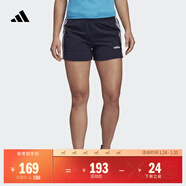 adidas休閑修身舒適三條紋修身短褲女裝阿迪達斯官方輕運動(dòng) 傳奇墨水藍/白   M  