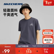 斯凱奇夏季男女情侶同款繽紛休閑系列透氣半袖針織短袖T恤L223U165