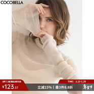 COCOBELLA白色時(shí)尚miu系高領(lǐng)微透視打底衫女新混搭上衣UT3220 仙霧白 （不含內搭） L