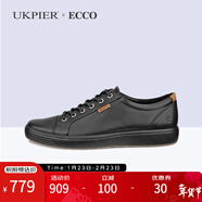 愛(ài)步（ECCO）休閑鞋男鞋 時(shí)尚百搭板鞋舒適耐磨透氣系帶休閑鞋 柔酷7號430004 11001 39