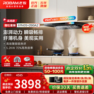 老板（Robam）F50（61N0S)油煙機頂吸抽油煙機歐式25立方大風(fēng)量變頻家用大吸力1050Pa揮手智控 【旗艦熱銷(xiāo)煙灶】61N0S +2B0A2