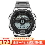 卡西歐（CASIO） 卡西歐(CASIO)手表男女運動(dòng)表 雙顯防水多功能高中學(xué)生電子手表 AE-1100WD-1A