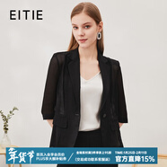 愛(ài)特愛(ài)（EITIE）網(wǎng)紗透感輕薄西裝短外套顯瘦通勤精致時(shí)尚夏季新款7003701 黑色20 2XL 175