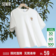 森馬（Semir）【多彩涼感T】短袖t恤女夏中長(cháng)款寬松舒適刺繡上衣109324100007
