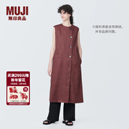 MUJI 女式 麻混 彈力 背心連衣裙 女裝裙子夏季背心裙  BC2IHC4S 棕色 M (160/84A)