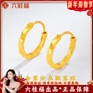 LIU GUI FU JEWELRY黃金莫比烏斯耳環(huán)女簡(jiǎn)約足金圓圈耳飾生日送女友老婆禮物實(shí)用 莫比烏斯耳環(huán)金重0.7g